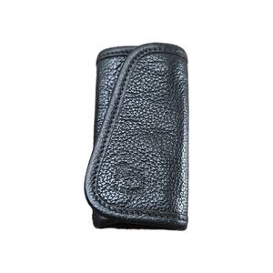 VTG IL BISONTE Leather W. A. Di Filippo Key Holder BLACK Pebbled Leather